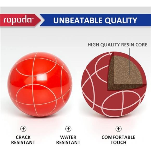 90mm Bocce Ball Set with 8 Balls, Pallino, Case and Measuring Rope for Backyard - Picture 2 of 6